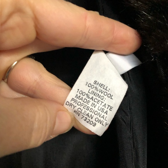 Marvin Richards 100% Wool Women's Black Fur Trim Old Rich Long Coat - Picture 5 of 14